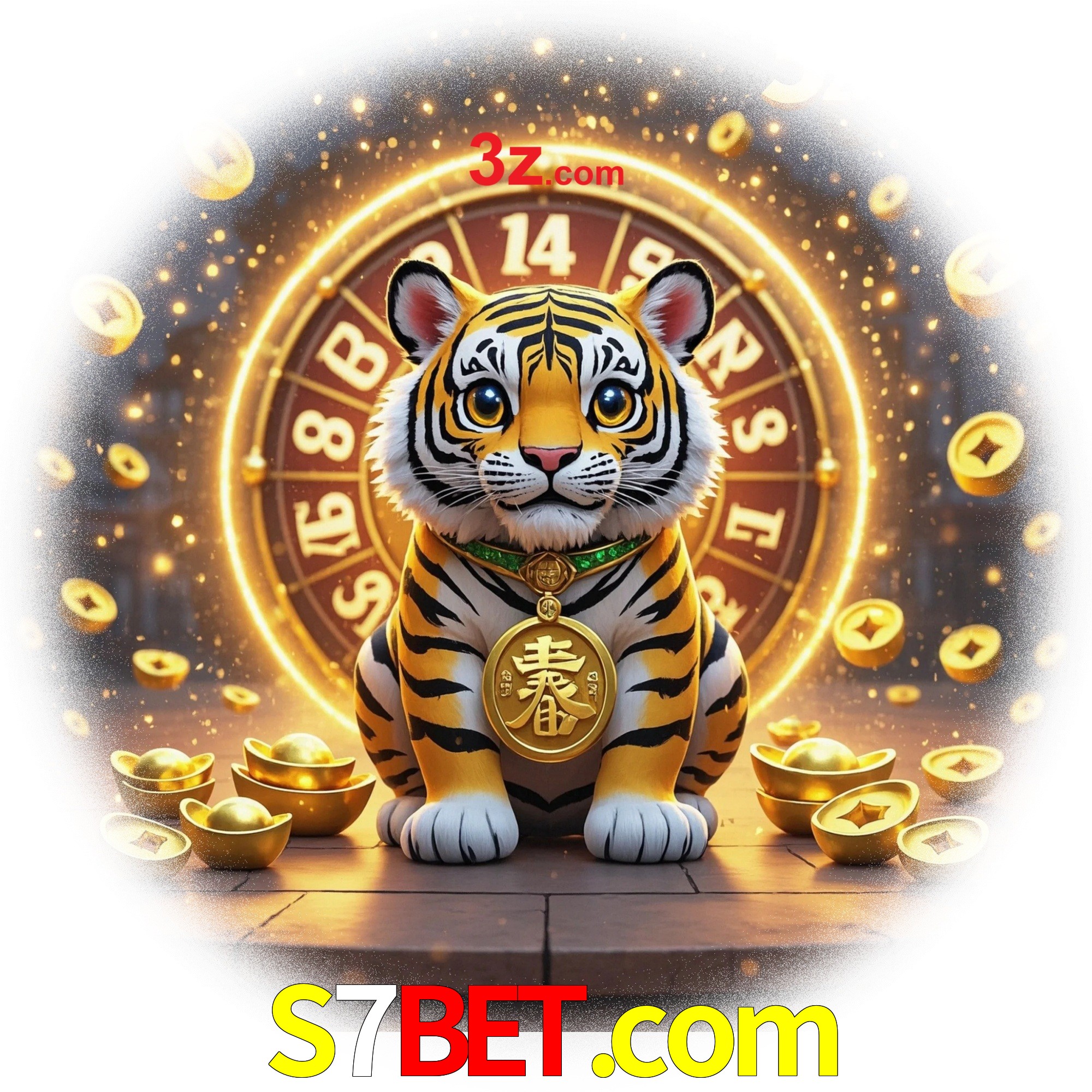 Slot machine 3D icon with number 7 and 1